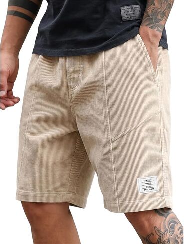 Men's Casual 5 Inch Inseam Shorts Quick Dry Lightweight Breathable Stretch Elastic Drawstring Waist Beach Shorts in Saudi Arabia