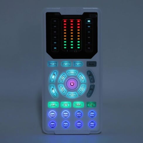 Portable Voice Changer, 16 Sound Modes 10 Levels Fine Tuning Sound Effect Converter with 8 Built in Effects and KTV Mode for Gaming Live Streaming Phone Computer in Kuwait