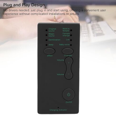 Cuifati Portable Voice Changer, 8 Sound Effects Machine with 3.5mm Interface and USB Rechargeable Battery, for Smartphones PCs Tablets Gaming Consoles Live Streaming and Karaoke in Kuwait