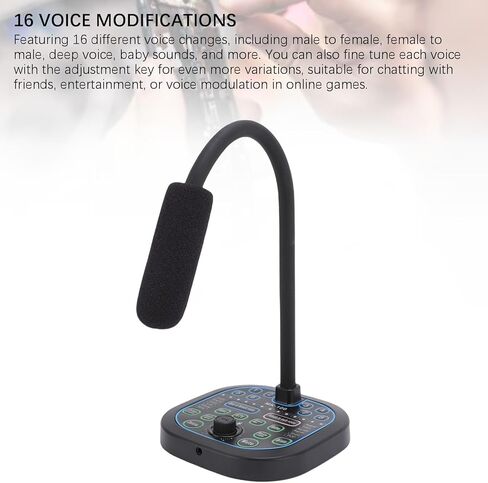 Voice Disguiser, 16 Different Voice Changes Portable Changer Easy to Use Changer Device with 3.5mm Microphone for PC Phone Gaming, Handheld in Kuwait