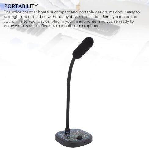 Voice Disguiser, 16 Different Voice Changes Portable Changer Easy to Use Changer Device with 3.5mm Microphone for PC Phone Gaming, Handheld in Kuwait