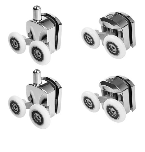 23mm Shower Door Rollers Shower Door Wheels Curved Shower Rollers with Anti-Collision Block Bathroom Door Accessories(10Pcs) in Kuwait