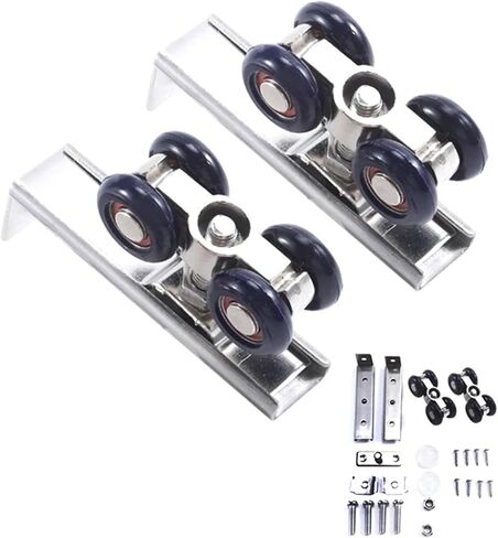 2pcs/Set Sliding Door Roller Hardware Slide Doors Pulley 4 Wheels Home Room Wood Door Hanging Wheels Rail Track Pulley in Kuwait