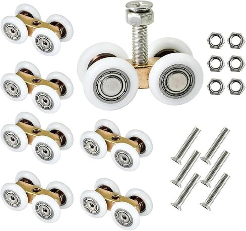 6pcs Sliding Door Roller Shower Glass Slide Doors Pulley 4 Wheels Door Hanging Wheels Track Pulley Bearing Wheels in Kuwait