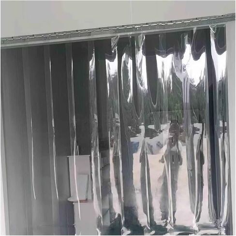 ستارة شريطية من البلاستيك PVC مقاس 1.8 مم - غطاء باب شفاف لتكييف الهواء والمطبخ والفريزر (1.35 × 2.15 م) - سهلة التركيب وموفرة للطاقة in Kuwait