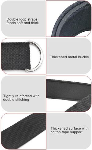 Yctze 2 Pcs Pilates Double Loop Straps for Home Gym Workout Enthusiasts, Anti Slip Tablets Enhances Stability during Exercise, Adjustable Length for Leg and Arm Training, D Rings in Kuwait