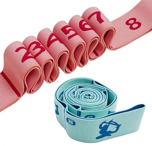 2 PCS Kids Stretching Strap & Band for Dance, Ballet – 8-Loop Adjustable Elastic Equipment for Yoga, Gymnastics Workout, Home Gymnastics, Beginner Flexibility and Stretching Resistance Bands in Kuwait