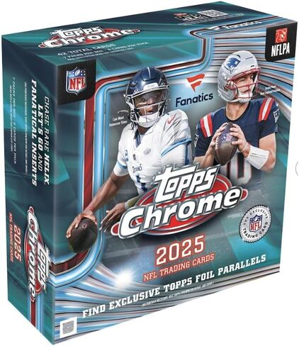 2025 Chrome Football Factory Sealed Fanatics Exclusive Mega Box (42 Cards) in Kuwait