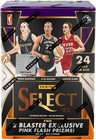 2024-25 Panini Select WNBA Basketball Trading Cards Retail Blaster Box | 24 Cards Per Box | Exclusive Pink Ice Prizms | Chase Color Wheel, Tiger & Black Finite Parallels in Kuwait