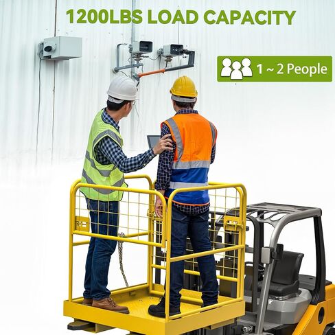 AUTOSAVER88 36 "x36 Forklift Safety Cage, 1200lbs Forklift Man Basket Work Platform, Heavy Duty Collapsible Lift Cage for Most Aerial Jobs in Kuwait