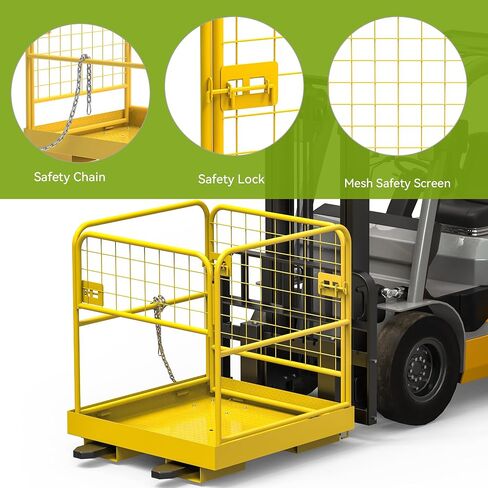 AUTOSAVER88 36 "x36 Forklift Safety Cage, 1200lbs Forklift Man Basket Work Platform, Heavy Duty Collapsible Lift Cage for Most Aerial Jobs in Kuwait