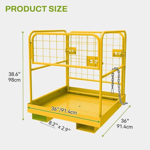 AUTOSAVER88 36 "x36 Forklift Safety Cage, 1200lbs Forklift Man Basket Work Platform, Heavy Duty Collapsible Lift Cage for Most Aerial Jobs in Kuwait