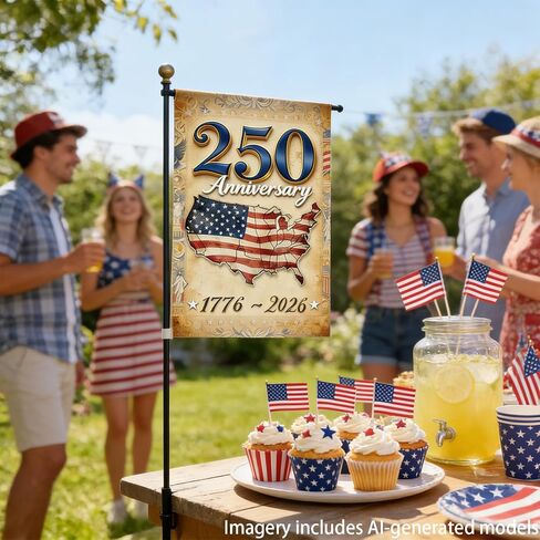 250 Years Anniversary America Garden Flag,250th American Flag 1776-2026 Commemorative Patriotic Banner 4th of July Yard Sign Double-Sided Waterproof Garden Flag 12x18 Inch in Kuwait