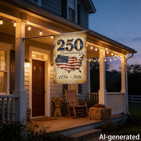 250 Years Anniversary America Garden Flag,250th American Flag 1776-2026 Commemorative Patriotic Banner 4th of July Yard Sign Double-Sided Waterproof Garden Flag 12x18 Inch in Kuwait