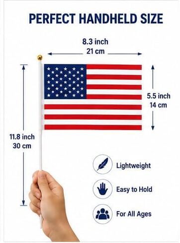 48 Pcs 2026 World Soccer Event Handheld Flags, Soccer Tournament 48 Countries Stick Flags, Premium Mini Hand Waving Flags for Party Bar Club Sports Events, International Festival and Garden Decorations in Kuwait