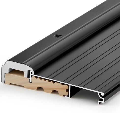 Blulu 36" Aluminum Exterior Door Threshold 5 5/8" Swing Threshold Black Heavy Duty Aluminum Door Sill Pan for Weatherproof & Easy Install for Residential/Commercial Use (1 Pcs) in Kuwait