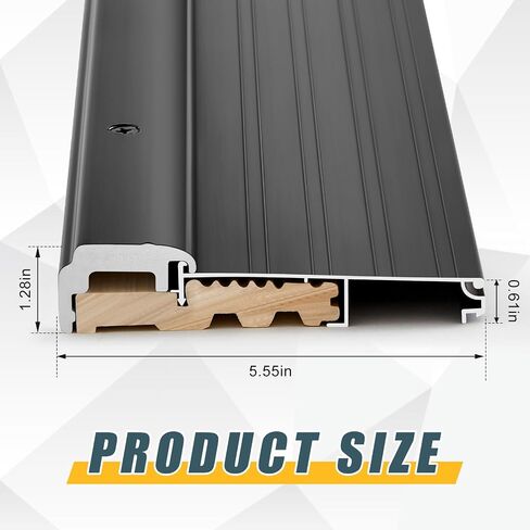 Blulu 36" Aluminum Exterior Door Threshold 5 5/8" Swing Threshold Black Heavy Duty Aluminum Door Sill Pan for Weatherproof & Easy Install for Residential/Commercial Use (1 Pcs) in Kuwait