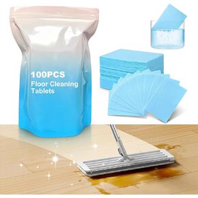 100PCS Multi-effect Floor Cleaning Sheets, Multi-surface Floor Cleaning Solution Tablets with Fresh Scent for Floor Mopping, Home Floor Cleaner for Tile, Wood, Laminate in Saudi Arabia