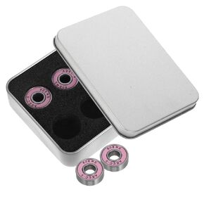 8 Pcs Pink Steel Bearings for Roller Skates with Dual Row Wheel Layout, Versatile Surface Compatibility, Multipurpose Design for Indoor and Outdoor Skating in Kuwait