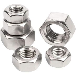 Hexagonal nut， Hardware Nuts，Hex Nuts，20PCS A2 Stainless Steel Reverse Thread Hex Nut M16 Hexagon Head Nuts in Kuwait