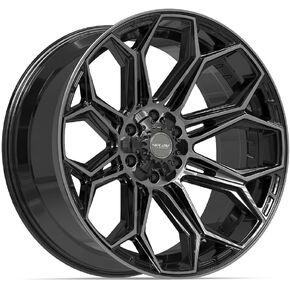 4 Play Wheels 4P83 22 Inch Rim Fits 6x135 و 6x139.7 22x10 Black Black مع صافي ملون (1) in Kuwait