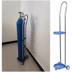 Stainless Steel Gas Cylinder Cart for Clinics, Labs & Factories - Rolling Cylinder Rack with 2 Casters, Heavy-Duty Tank Storage Solution (43.3 inch) in Kuwait