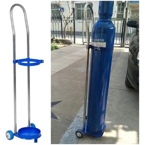 Heavy-Duty Stainless Steel Gas Cylinder Cart with 2 Wheels, Portable Rolling Rack for Indoor/Outdoor Use, 15L Capacity, Ideal for Laboratories & Workshops (37.4 inch) in Kuwait