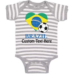 Cute Rascals Custom Baby Bodysuit Brazilian Soccer Brazil Football Football Boy & Girl Baby Clothes in Kuwait