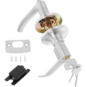NOLITOY Commercial Bathroom Door Handle Lock with Vacancy Indicator for 25-45mm Doors, Privacy Lever Handle for Public Restrooms and Hotel Rooms, Silver Aluminum Alloy in Kuwait