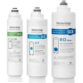 فلتر Waterdrop G3-CFCBRO، بديل لنظام التناضح العكسي Waterdrop G3-W 400 GPD، حزمة من 1 G3-N1CF، 1 G3-N3CB، و1 فلتر مجموعة G3-N2RO in Kuwait