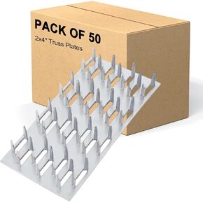50 قطعة من ألواح تروس 2 × 4 بوصة، ألواح إصلاح فولاذية مجلفنة للخشب، موصلات خشبية شديدة التحمل لإصلاح أخشاب تروس السقف، دعامة إصلاح مسطحة بأسنان متداخلة 9 مم in Kuwait