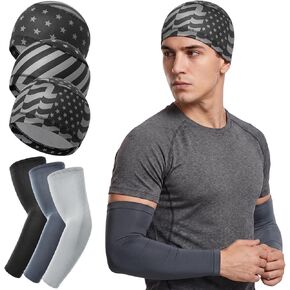 Geyoga 3 Sets Cooling Skull Cap American Patriotic 250th Anniversary USA Birthday Helmet Liner & UV Protection Arm Sleeves in Kuwait