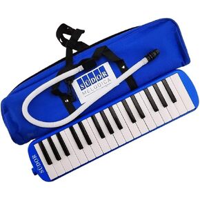 Melodica 32 Key with Soft Bag Portable Keyboard Wind Instrument for Students Beginners Music Education Blue - Blue in Kuwait