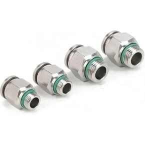 G-Thread PC Connector Air Hose Fitting G1/8 1/4 3/8 1/2 Male Thread Pipe Joint 8mm Pneumatic Quick Cooupling 304 Stainless Steel 1Pcs(PC4-G01) in Kuwait