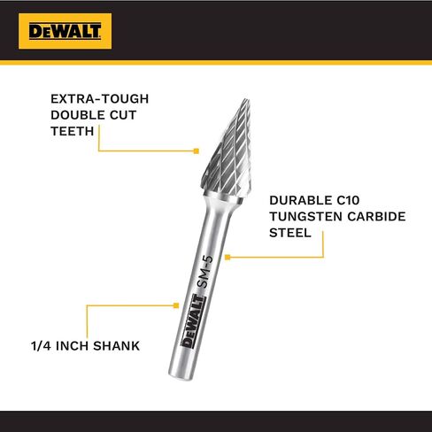 مثقاب كربيد التنجستين الفردي من DEWALT مقاس SM-5 مع ساق مقاس 1/4 بوصة لتشغيل المعادن الصعبة (DXCBTJSM5) in Kuwait