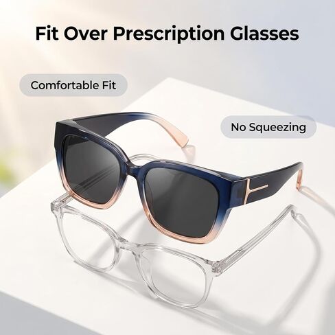 Shoreside Fit Over Sunglasses, UV400 Protection, Glare Reducing Wraparound Sunglasses for Driving. in Kuwait