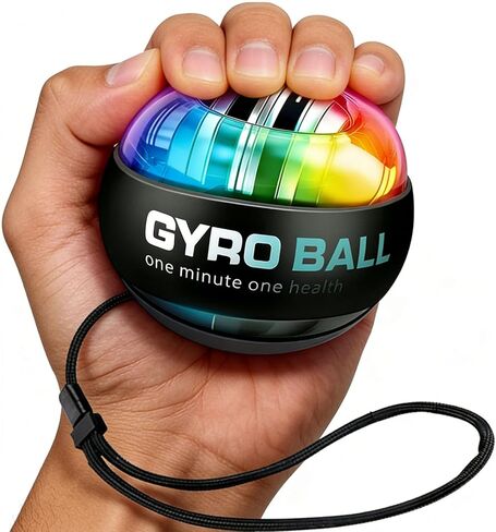 2026 New Curaball Torque Ball, Curaball Hand Exerciser, Gyro Ball with LED Lights and Portable Case, Hand Gripper Strengthener, Grip Strength Trainer for Strengthen Arms,Bones and Muscles in Kuwait