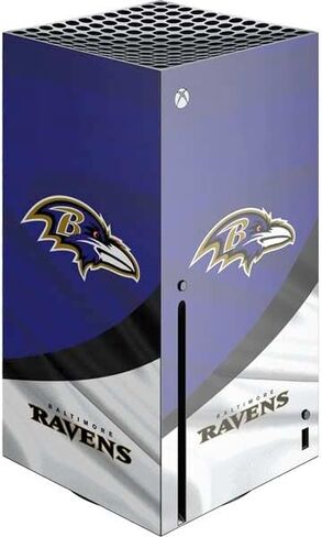 غلاف Skinit المخصص للألعاب متوافق مع وحدة تحكم Xbox Series X - تصميم مرخص رسميًا من NFL Baltimore Ravens in Kuwait