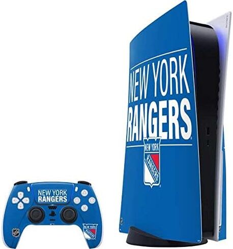 غلاف Skinit المخصص للألعاب المتوافق مع حزمة PS5 - تصميم فروزن مرخص رسميًا من NHL New York Rangers in Kuwait