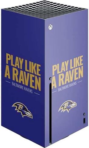 غلاف Skinit المخصص للألعاب متوافق مع وحدة تحكم Xbox Series X - تصميم مرخص رسميًا من NFL Baltimore Ravens in Kuwait