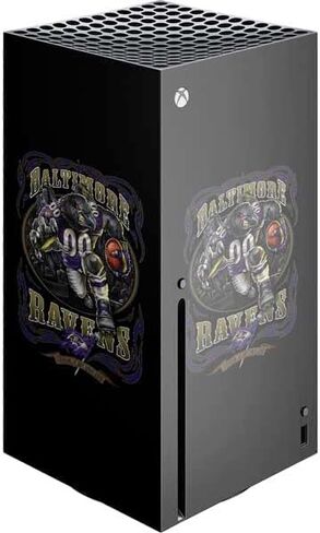 غلاف Skinit المخصص للألعاب متوافق مع وحدة تحكم Xbox Series X - تصميم مرخص رسميًا من NFL Baltimore Ravens in Kuwait