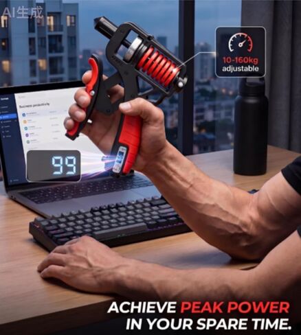 مدرب قوة القبضة، قابل للتعديل 10-360 رطل | عداد رقمي، إطار من خليط معدني، مقابض TPR غير قابلة للانزلاق in Kuwait