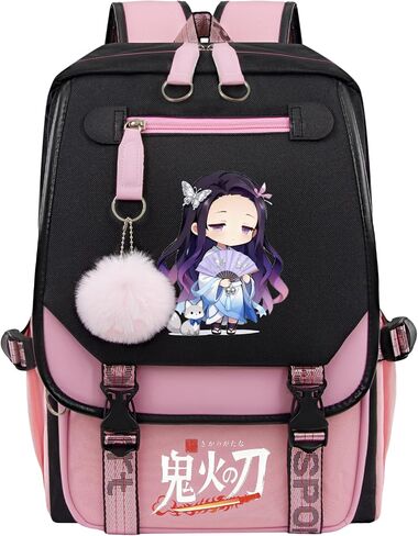 Anime Backpack for Girls, School Backpack with USB Port, Casual Daypack for Anime Lovers, Travel & Daily Use in Saudi Arabia