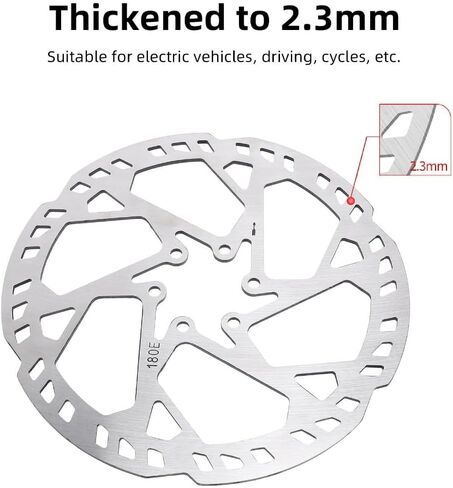 ‌180mm Bike Disc Brake Rotor 6-Hole Stainless Steel Brake Disc for E-Bike/Road Bike (2.3mm Thickness, Includes 6 Screws)‌ in Kuwait
