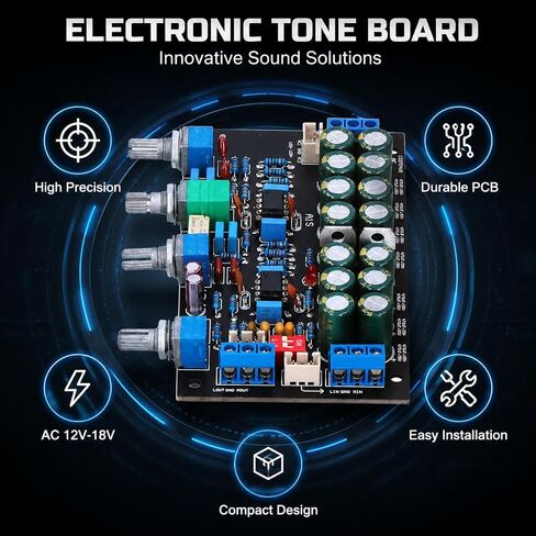 أجزاء مكبر الصوت Preamp للوحة النغمة مع مفتاح التكبير، تيار متردد 12 فولت - 18 فولت، مقياس الجهد المغلق بالكامل - قابل للترقية، مثالي لعشاق الصوت in Kuwait
