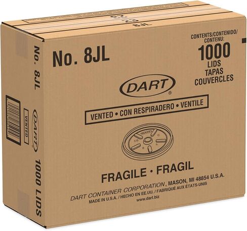 Dart Container 8JL أغطية بلاستيكية بفتحات تهوية لأكواب إسفنجية ساخنة/باردة سعة 8 أونصة (DAR8JL) الفئة: أغطية الأكواب in Kuwait