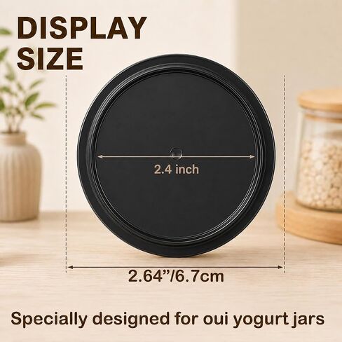 15 Pack Yogurt Jar Lids, BPA-Free Yogurt Container Jar Lids, Reusable Clear Plastic Jar Lids, Ideal for Oui Yogurt Jars, Glass Jars, Replacement Compatible (Black) in Kuwait