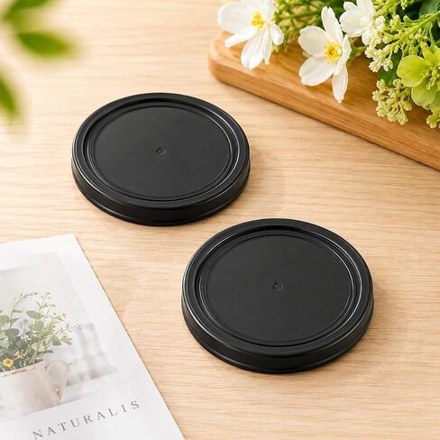 15 Pack Yogurt Jar Lids, BPA-Free Yogurt Container Jar Lids, Reusable Clear Plastic Jar Lids, Ideal for Oui Yogurt Jars, Glass Jars, Replacement Compatible (Black) in Kuwait