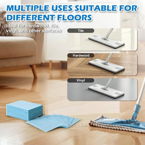 100PCS Multi-effect Floor Cleaning Sheets, Multi-surface Floor Cleaning Solution Tablets with Fresh Scent for Floor Mopping, Home Floor Cleaner for Tile, Wood, Laminate in Saudi Arabia