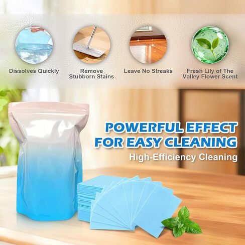 100PCS Multi-effect Floor Cleaning Sheets, Multi-surface Floor Cleaning Solution Tablets with Fresh Scent for Floor Mopping, Home Floor Cleaner for Tile, Wood, Laminate in Saudi Arabia